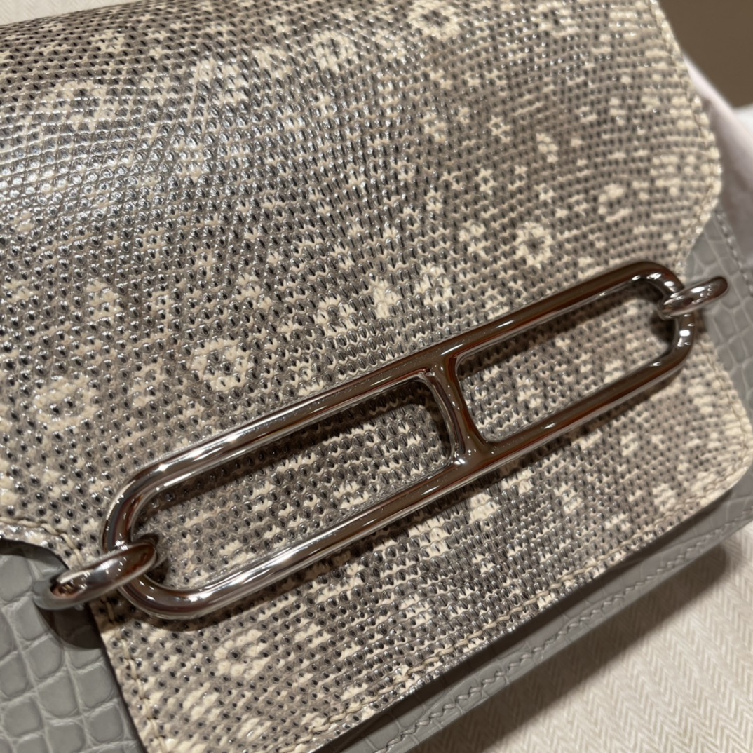 에르메스 룰리스18 은장 리자드 악어가죽